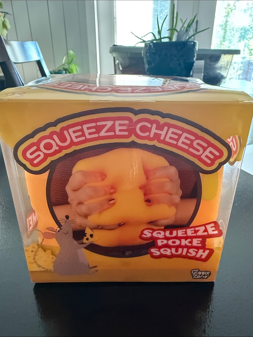 Squeeze Squeeze Cheese Poke Squish Toy - Yellow